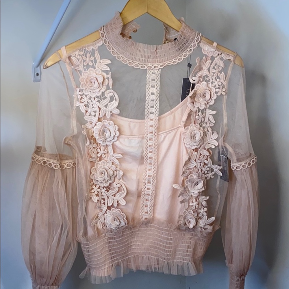 Nude Sheer Top